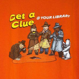 Vintage "Get a Clue @ Your Library" Orange Tee